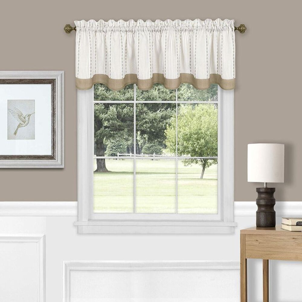 Westport Window Kitchen Curtains Valance (Taupe, 58" W x 14" L)